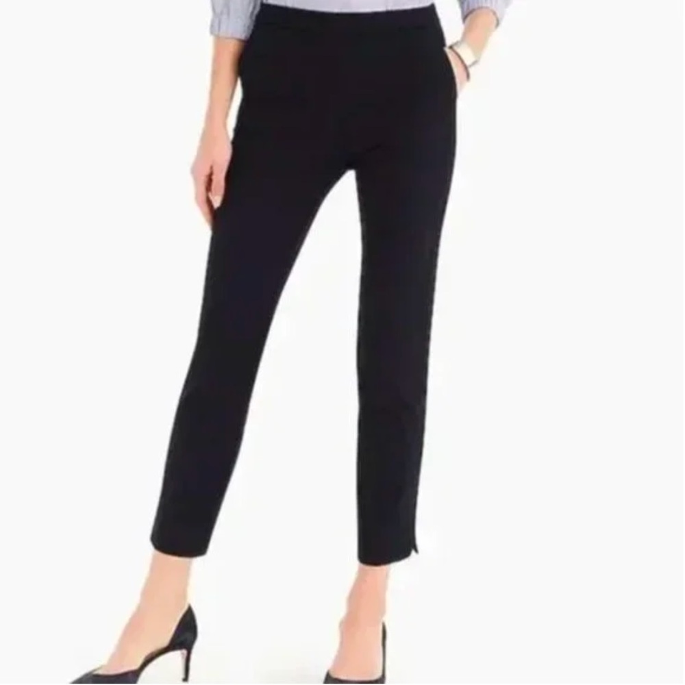 J. Crew Martie Navy Blue Bi-Stretch Cotton Slim Cropped Trouser Pants [Size 4]